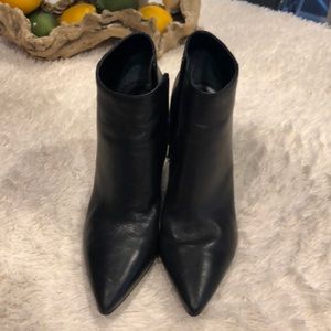 Leather Pointed Toe Bootie